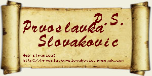 Prvoslavka Slovaković vizit kartica